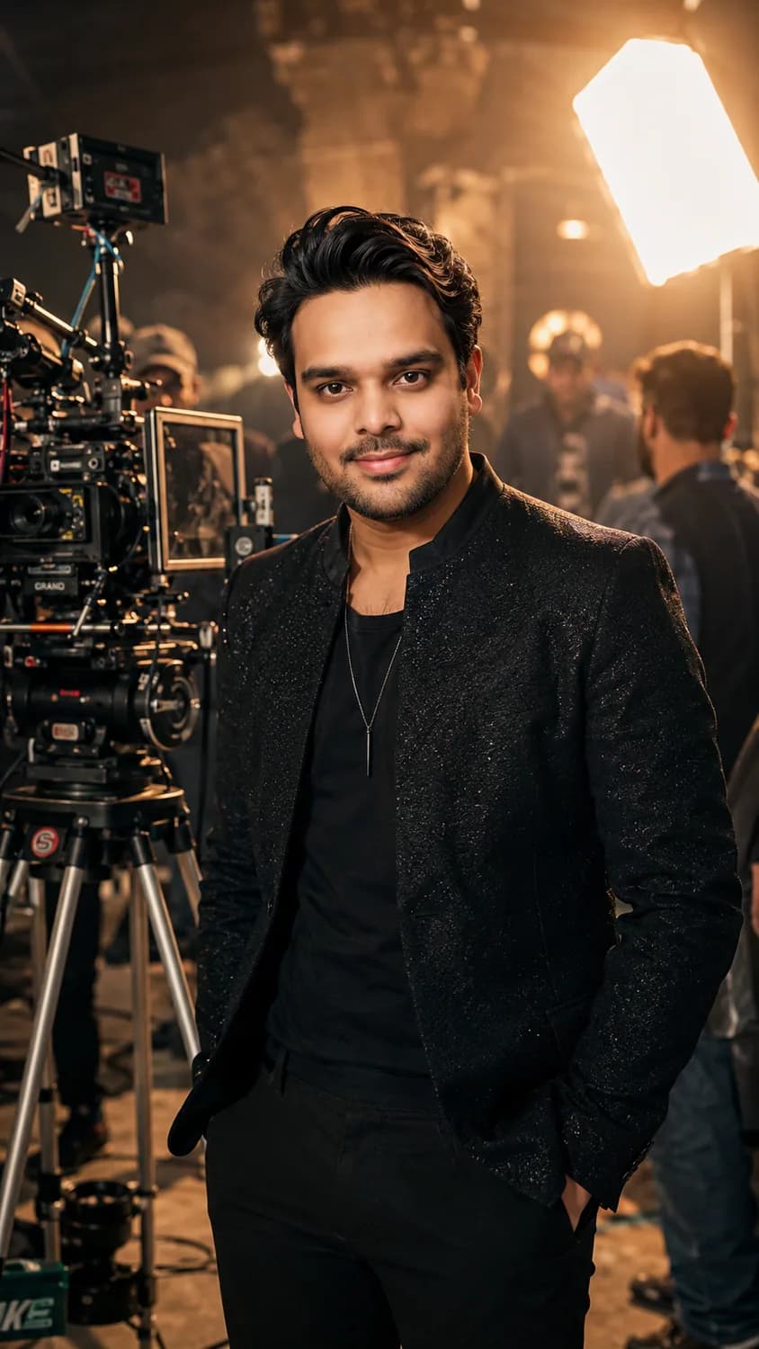 Arslan Imdad photographed for Dard Bhari Dastaan. Waiting between setups on a video shoot.